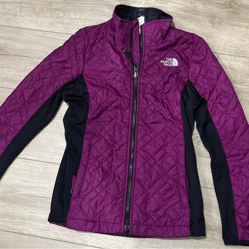 The North Face Magenta and Black Quilted Jacket